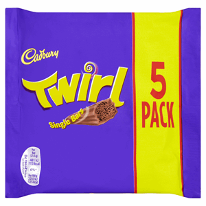 Cadbury Twirl Chocolate Bar 5 Pack 107.5g Image