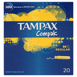 Tampax Compak Regular Tampons Applicator 20 X Image