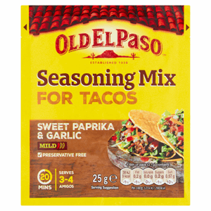 Old El Paso Garlic & Paprika Taco Seasoning Mix 25g Image