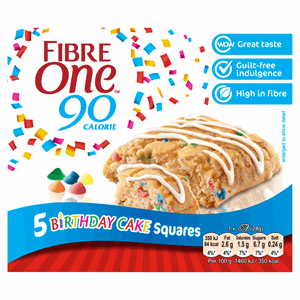 Fibre One Birthday Cake Squares 5x24g Image