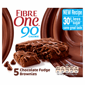 Fibre One 90 Calorie Chocolate Fudge High Fibre Brownies 5 x 24g Image