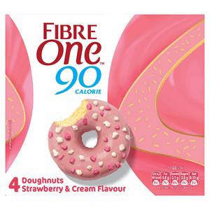 Fibre One Strawberry & Cream Doughnuts 4x23g (92g) Image