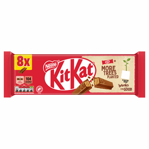 Nestle KitKat 2 Finger Milk Chocolate Biscuit Bar 8 Pack 165.6g Image
