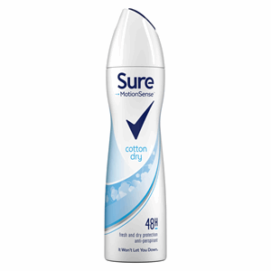 Sure Cotton Dry Anti-perspirant Deodorant Aerosol 150ml Image